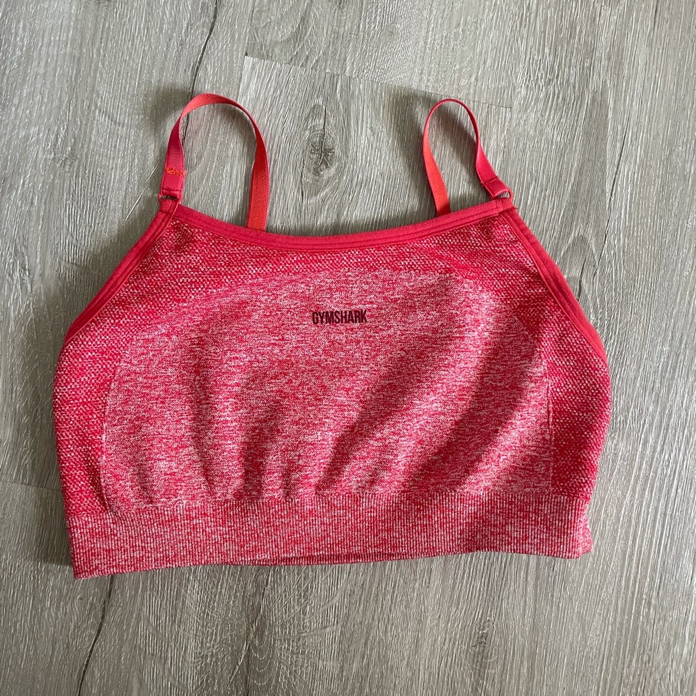 Gymshark coral marl flex strappy sports bra